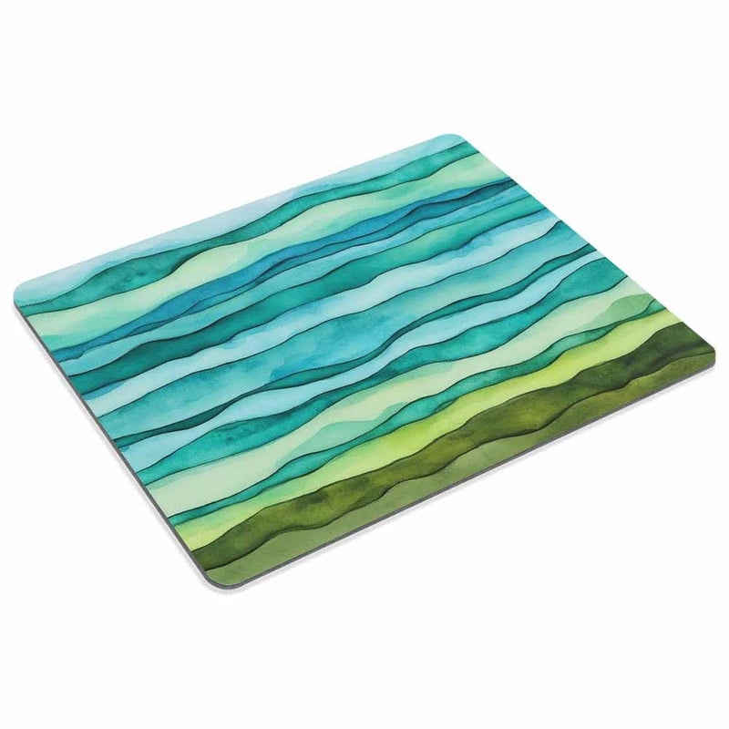 Smooffly Mouse pad Bright Blue and Green Waves,Watercolor Wavy Texture Design Mousepad Non-Slip Rubber Gaming Mouse Pad Rectangle Mouse Pads for Computers Laptop - Image 2